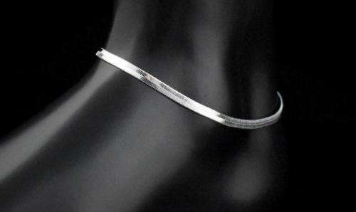 *** 5MM SNAKE BLADE ANKLE CHAIN 20 CM  - *SILVER COLOUR ***