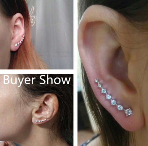 *** FOUR PRONG SETTING - CLIMBING EAR CUFF EARRINGS  ***