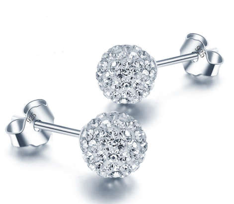 ***AUSTRIAN PAVE DISCO BALL STUDS ~  WHITE ***