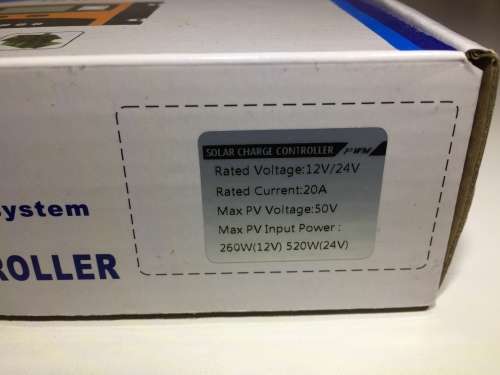 20A 12/24V Easton solar charge controller with temperature gauge