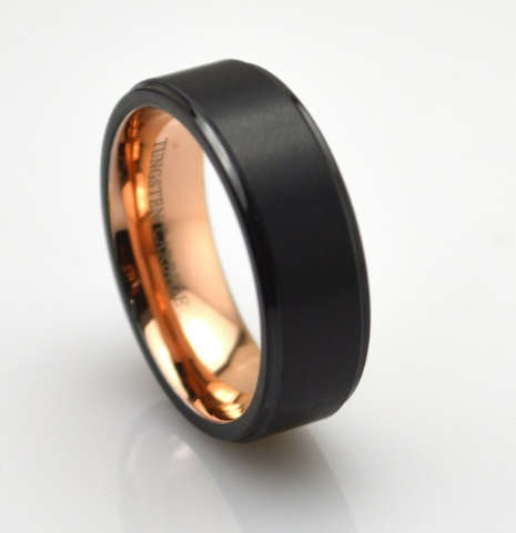 ***MENS TUNGSTEN CARBIDE BLACK/Gold plated BRUSHED 9MM WEDDING BAND RING SIZES 9,10,12,13