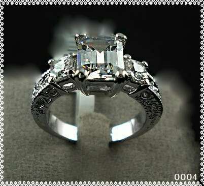 18K WHITE GOLD PLATED RING, FREE BOX, SIZES 6, 7