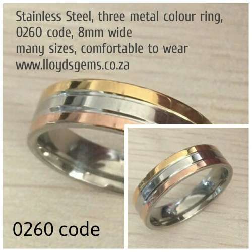 Stainlesss Steel, 3 Metal bands, 8MM WEDDING BAND Free Box, SIZES 6,7,8,9,10,11,12,13,14