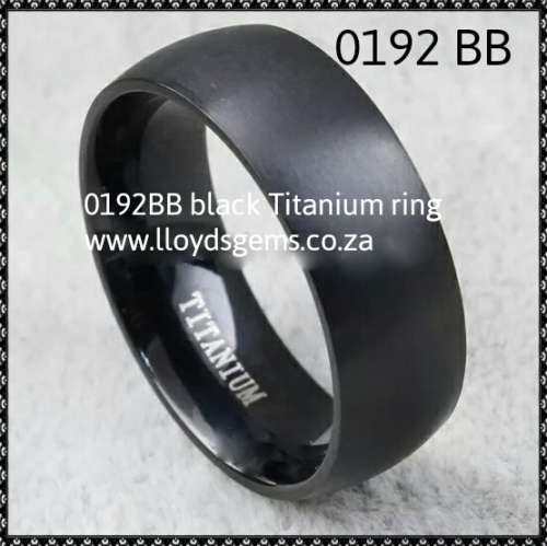 MENS TITANIUM  BLACK Satin rings 8MM RING  SIZE 8 to 13