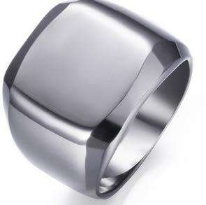Signet Ring, Silver Tungsten Power Ring, Superb Quality High Polish, SIZE 8 to 11