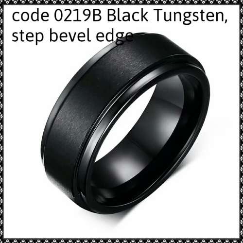 MENS TUNGSTEN CARBIDE Black Satin rings 8MM WEDDING BAND,FREE BOX, SIZES 7,8,9,10,11,12