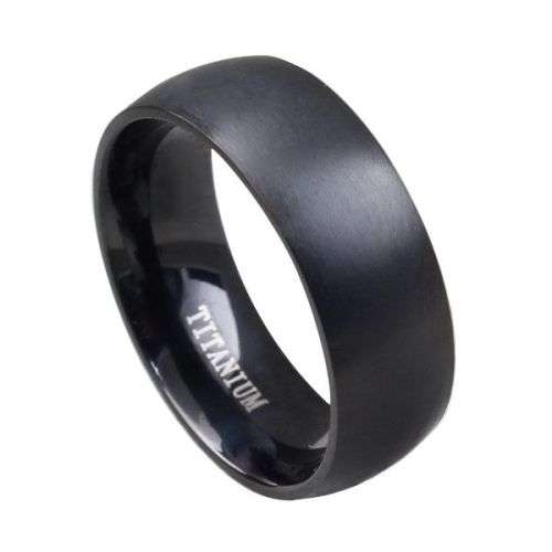 Titanium Black Satin Rings 8mm - Various Sizes