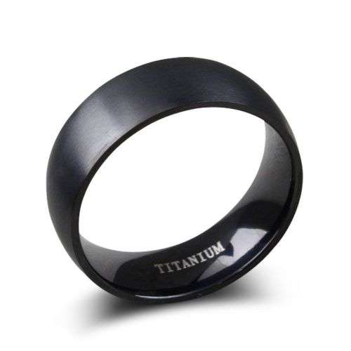 Titanium Black Satin Rings 8mm - Various Sizes