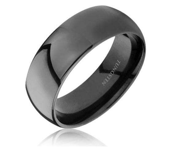 ***MENS BLACK TUNGSTEN CARBIDE 8MM WEDDING BAND RING SIZE 9, 10,11, 12 *