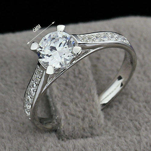 ***BEAUTIFUL 925 STERLING SILVER CZ ENGAGEMENT RING***SIZES 6 or 8