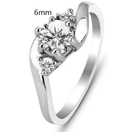 Sterling 925 SILVER CZ ENGAGEMENT RING, FREE RING BOX*SIZE 7