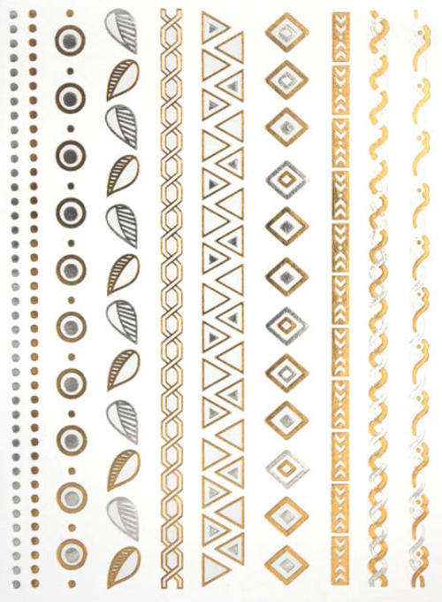 **LATEST TREND**Metallic Jewellery Temporary Tattoos- 18 Designs to choose from!!!