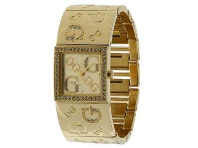 Guess Gold-Tone Swarovski Crystals Etched Bangle Women's Watch G96049L-POPULAR