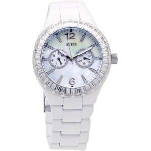 Guess Mother of Pearl White Swarovski Stones Chill Watch G13552L***FREE SHIPPING***