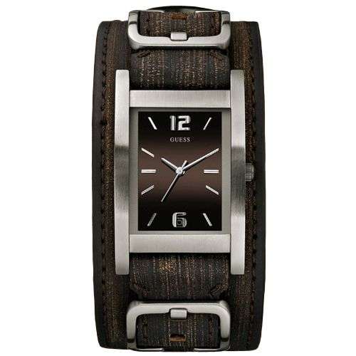 GUESS Mens Brown Cuff Leather Watch G66391G NEW