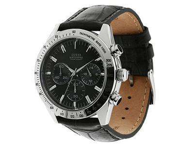 GUESS Black Leather Chronograph U11507G1 Watch NEW***FREE SHIPPING***