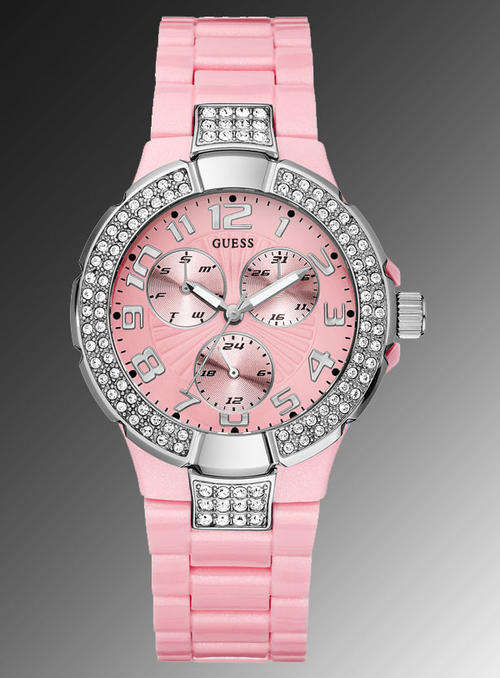 GUESS PINK PRISM LADIES CRYSTAL WATCH U11622L1-NEW STYLE***FREE SHIPPING***