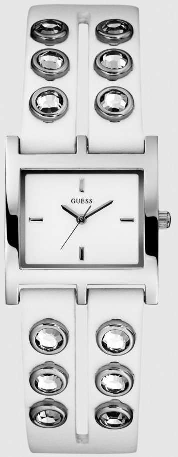 GUESS LADIES STONE STUDDED WHITE WATCH U85120L1***FREE SHIPPING***