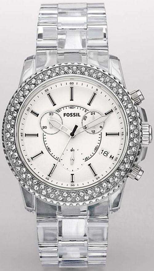 Fossil Stella Clear Plastic Chronograph Women's Watch CH2688 ***FREE SHIPPING***