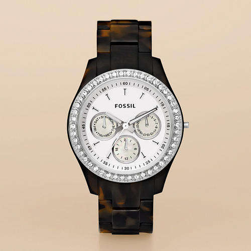 Women's Tortoise Fossil Stella Glitz Watch ES2456