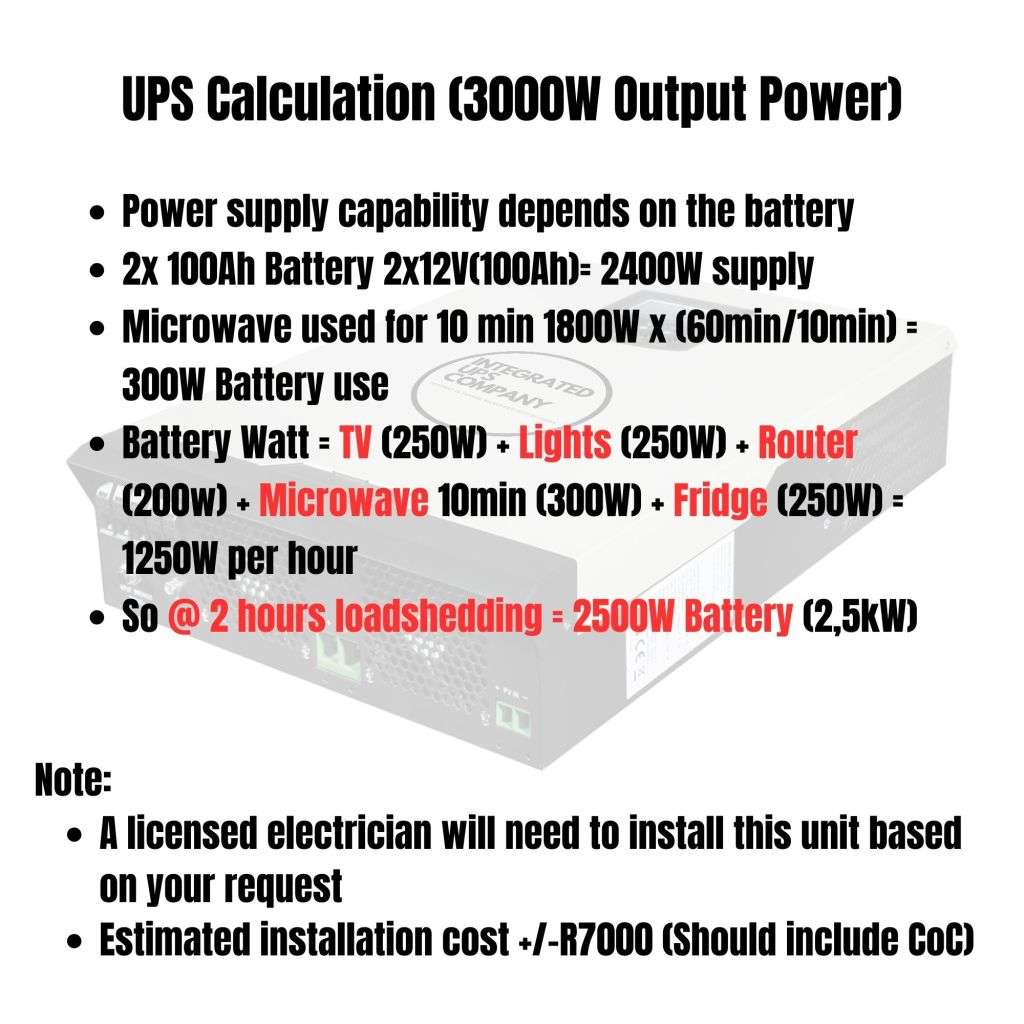 3kW Hybrid UPS Solar Inverter (3500VA/3000W) Off-grid or Grid tied for Offices, Farms or Homes