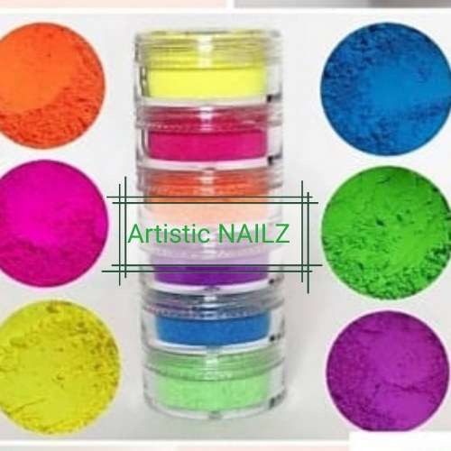 Neon pigments for nails and make up