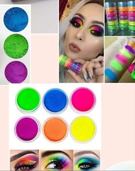 Neon pigments for nails and make up