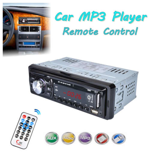 1044 Car Radio Headunit Remote Control Auto Audio Stereo Player Aux MP3/FM/USB 12V