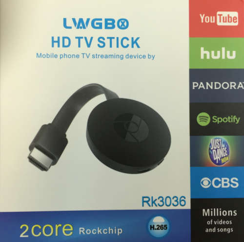 Media Streamer for Google WeCast 2 Audio for YouTube HDTV Stick TV Tuner Receive Digital HDMI WI
