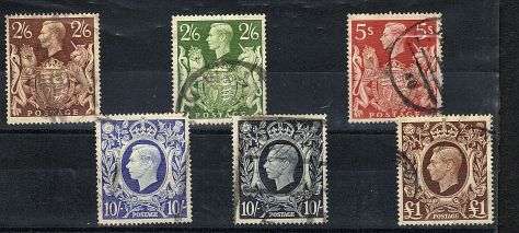 GEORGE VI   2/6 TO 1 POUND (BOTH SHADES OF 10S) FINE USED