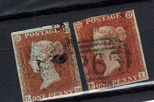 1841    VICTORIA PENNY RED 2 SHADES