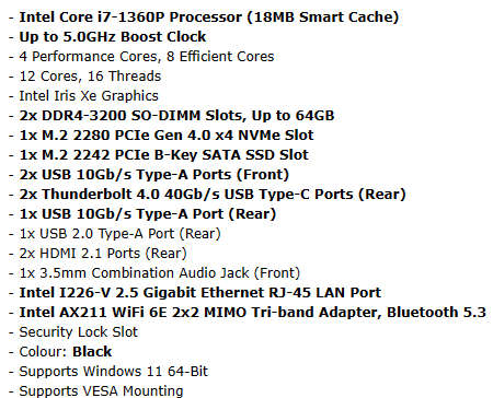 Intel Nuc NUC13ANBi7 - 13TH Gen