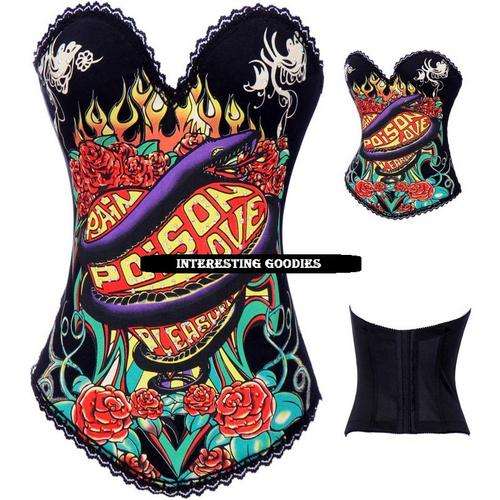 Sexy Ed Hardy Style Printed Corset - S / M / L / XL