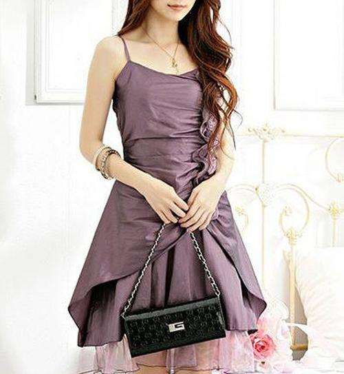 Purple Cocktail Special Occasion Dress - One size