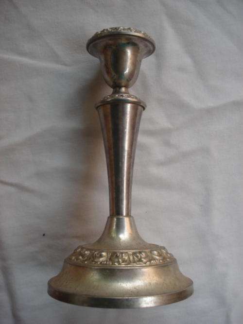 Silver plated Single Candle Stick Holder - Made in England