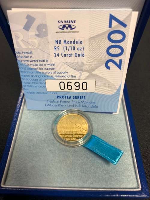 2007 Mandela Speech 24 Carat Gold 1/10th Proof R5