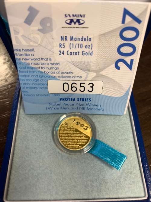 2007 Mandela Speech 24 Carat Gold 1/10th Proof R5