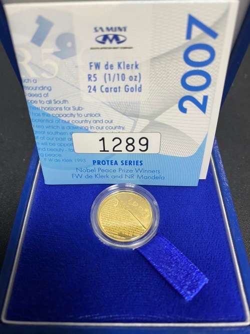 2007 Willem De Klerk Speech 24 Carat Gold 1/10th