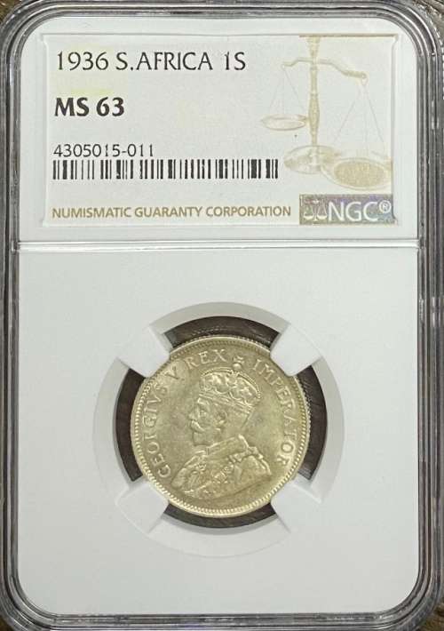 South Africa 1936 1S NGC MS 63