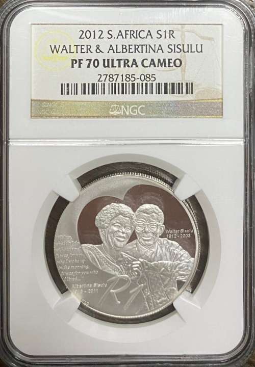 South Africa 2012 Walter and Albertina Sisulu S1R NGC PF70 Ultra Cameo