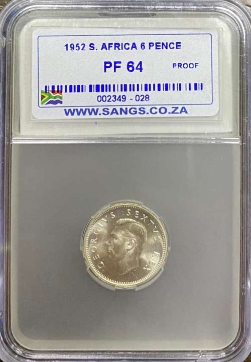 South Africa 1952 6P SANGS PF64