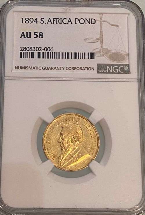 1894 South Africa Gold Pond NGC AU58