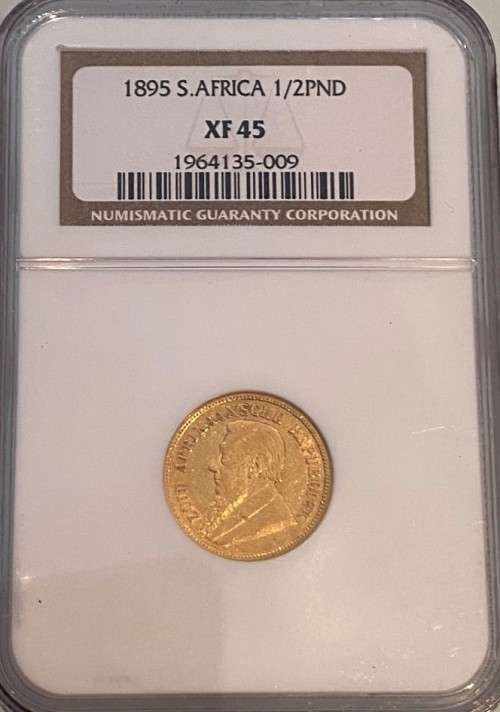 1895 South Africa Gold 1/2 Pond NGC XF45