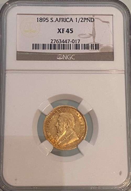 1895 South Africa Gold 1/2 Pond NGC XF45
