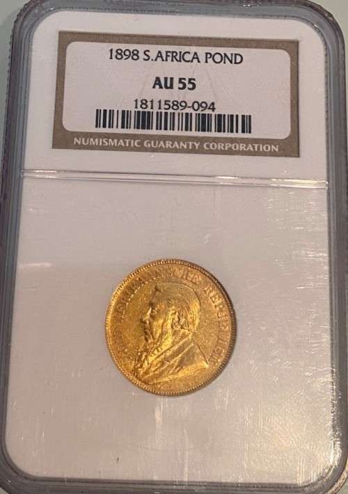 1898 South Africa Gold Pond NGC AU55