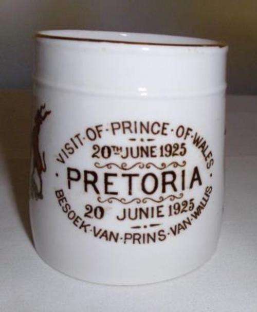 Prince of Wales 20 June 1925 Commerative Mug for Visit to Pretoria