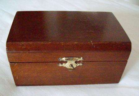Wooden Box with Metal Clip in Front 15cm x 9cm by 7.5cm High