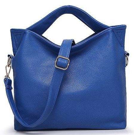 Blue Ladies Handbag with handles and shoulder strap