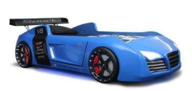 V8 AUDI QUATTRO bed - Blue plus single bed mattress and remote control