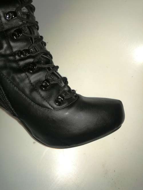 Black long boots with lace up front (Excellent condition as only worn once)